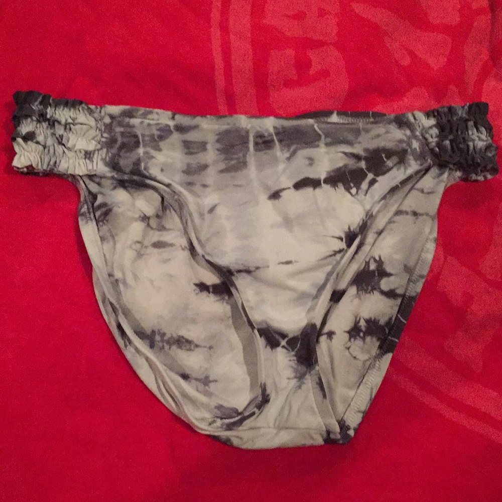 Lucky Brand Bikini Bottom Black & Gray Tie Dye